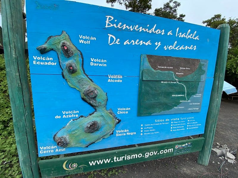 mapa volcanes isla isabela
